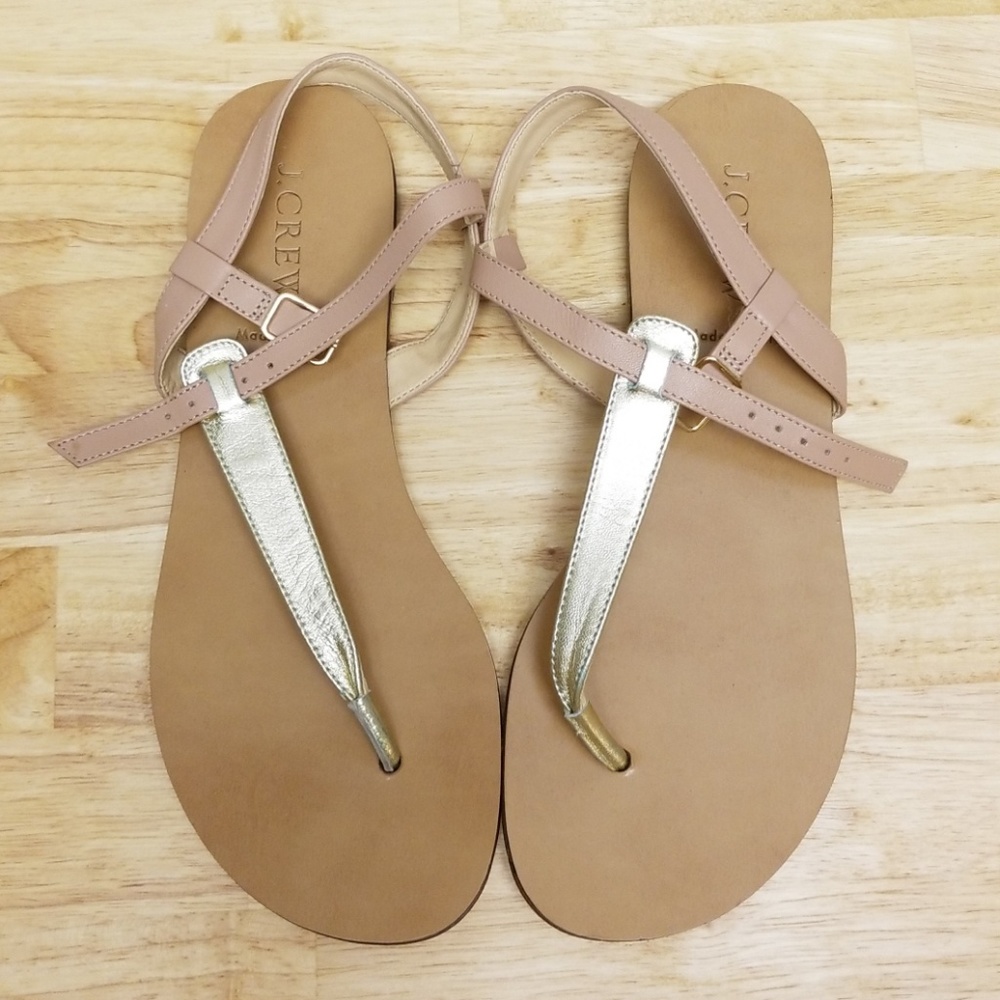 J. Crew Gold Thong Sandals